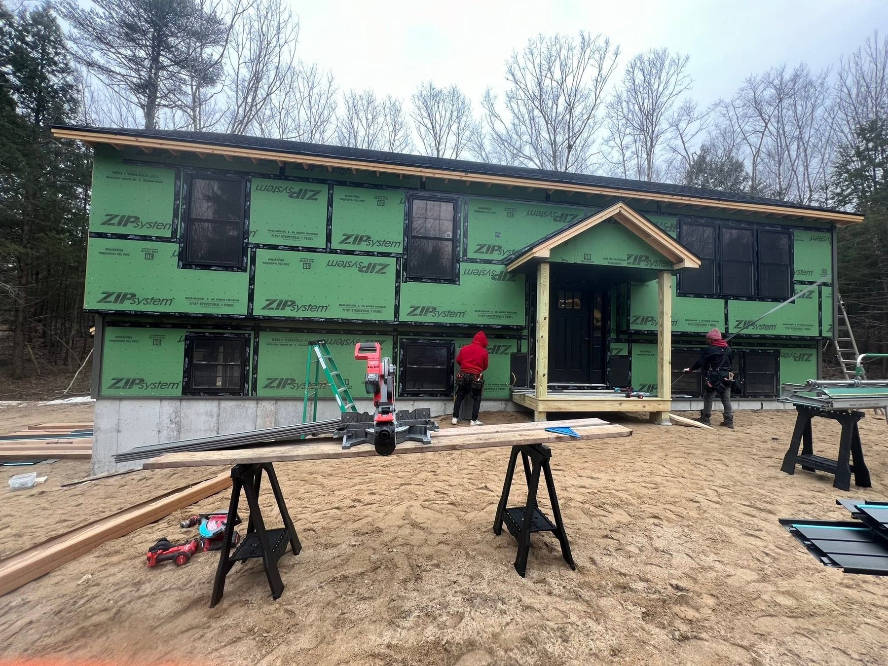 Front elevation siding installation