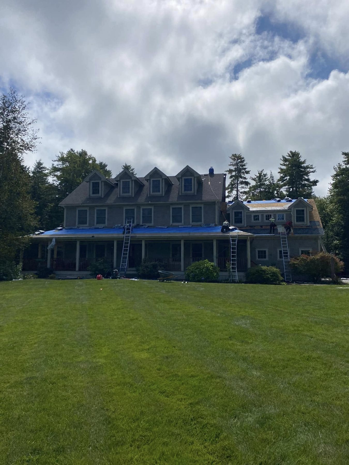 Completed residential roofing project