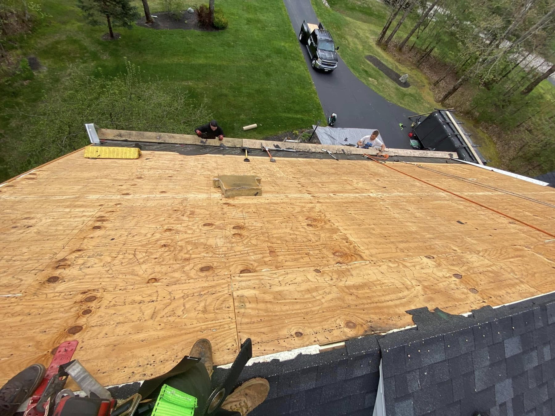 New roof decking installation