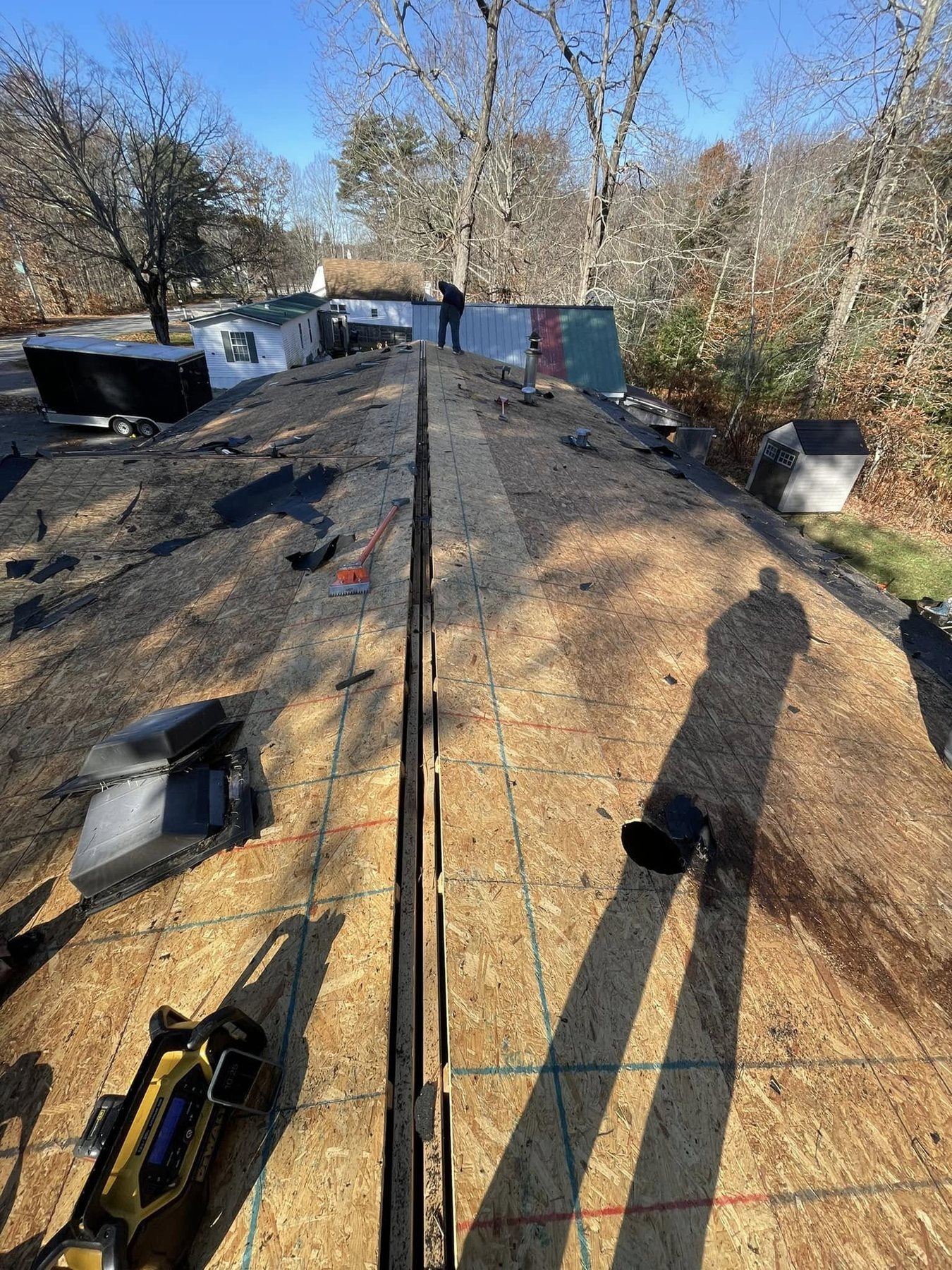 Roof tear-off and deck inspection